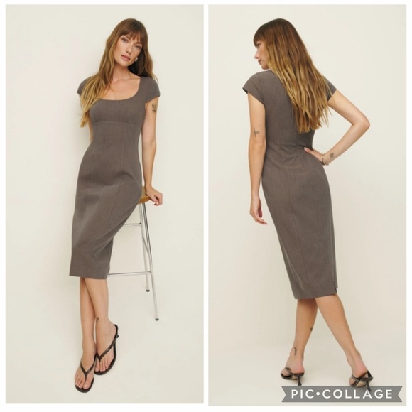 Reformation NWT 4 Coco Midi Dress Cafe